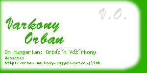 varkony orban business card